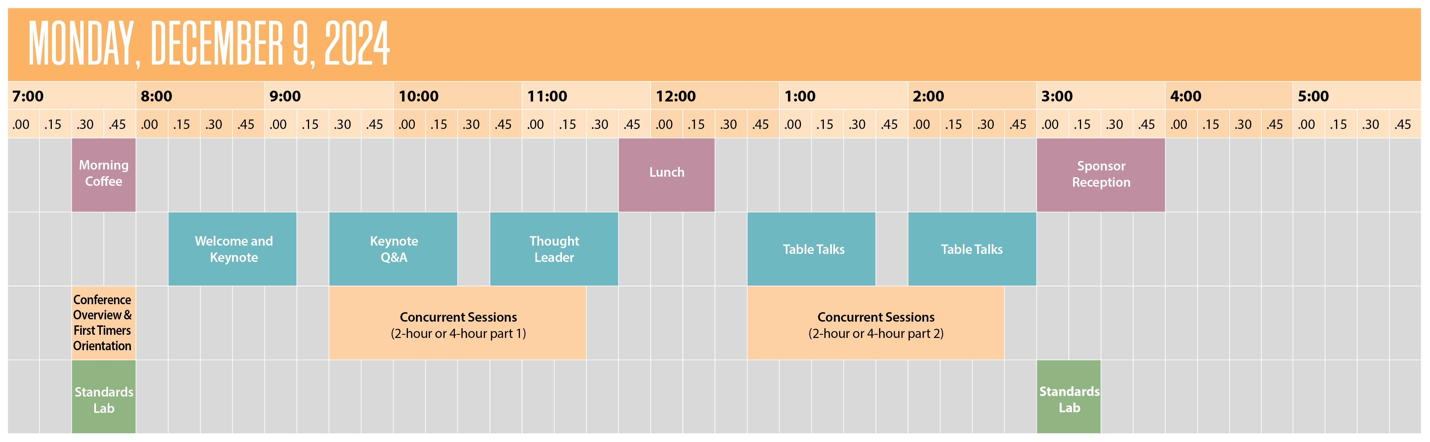 Schedule for Monday, December 9, 2024