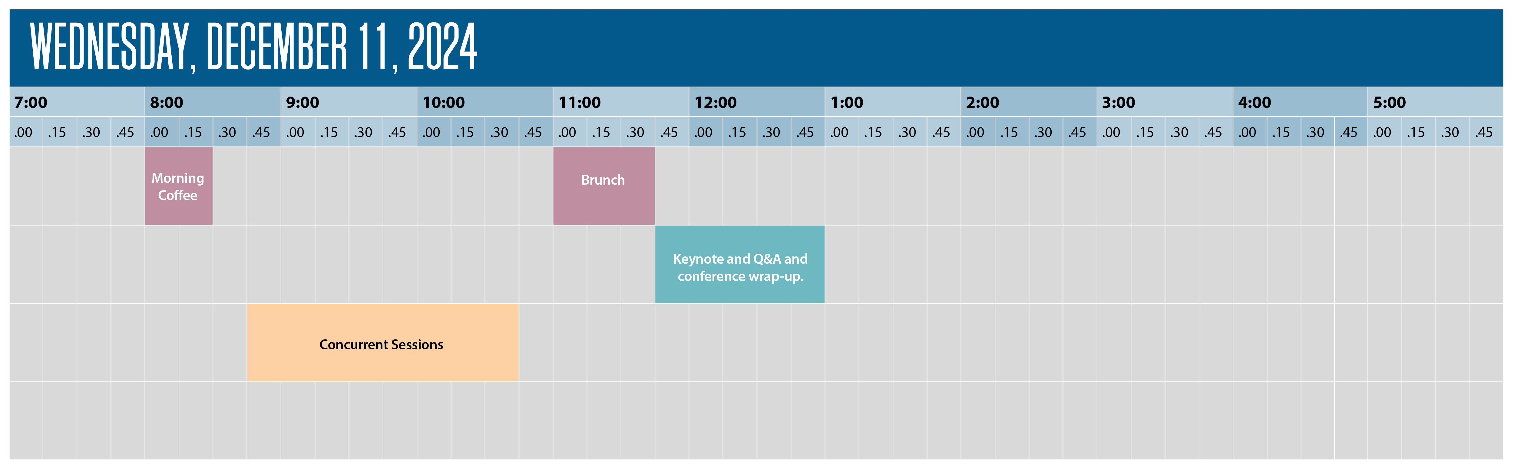 Schedule for Wednesday, December 11, 2024